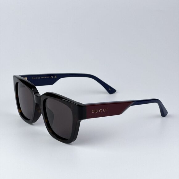 Gucci GG1670SK 002 BRAND NEW Sunglasses Havana Red Blue Grey Unisex Square